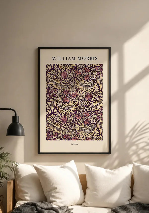 Quadro William Morris Larkspur - Roxo e Rosa