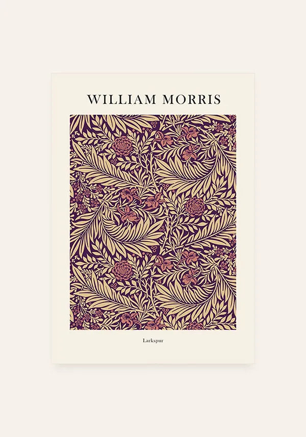 Quadro William Morris Larkspur - Roxo e Rosa
