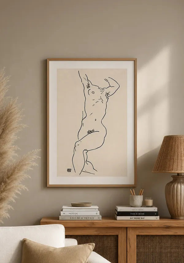 Quadro Egon Schiele Naked Woman Torso of a Nude