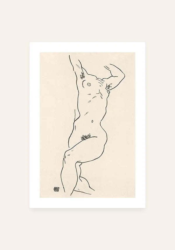 Quadro Egon Schiele Naked Woman Torso of a Nude