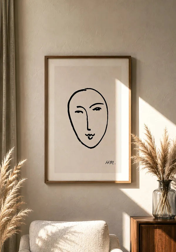 Quadro Matisse Coleção Traços VI - Large Face (Mask)