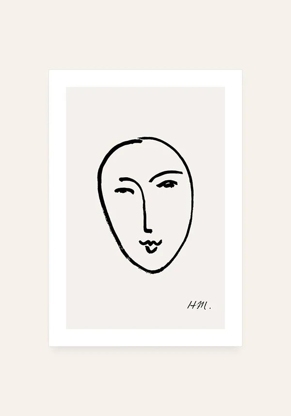 Quadro Matisse Coleção Traços VI - Large Face (Mask)
