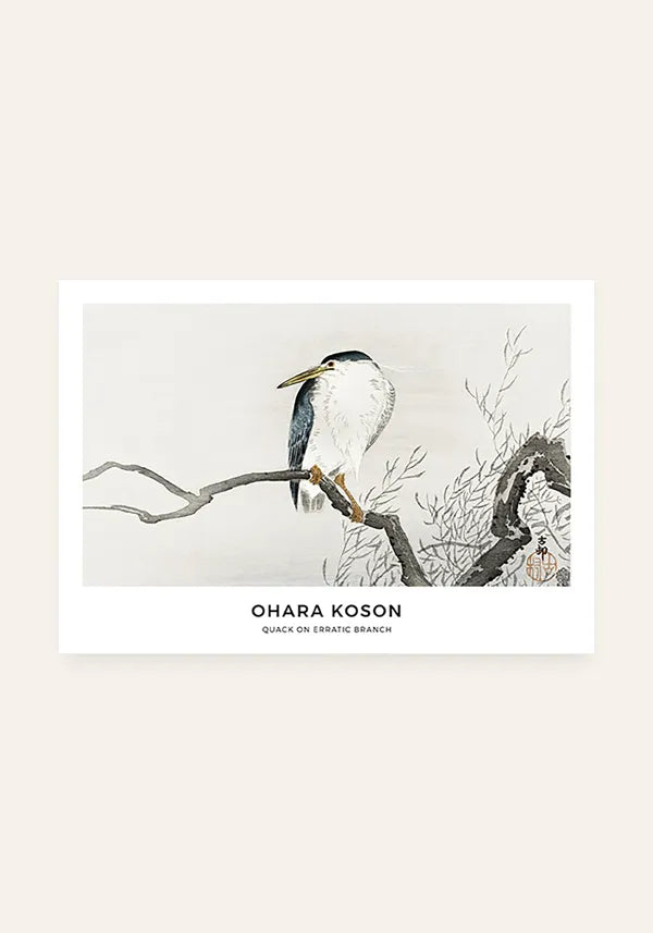 Quadro Ohara Koson Quack on Erratic Branch Horizontal