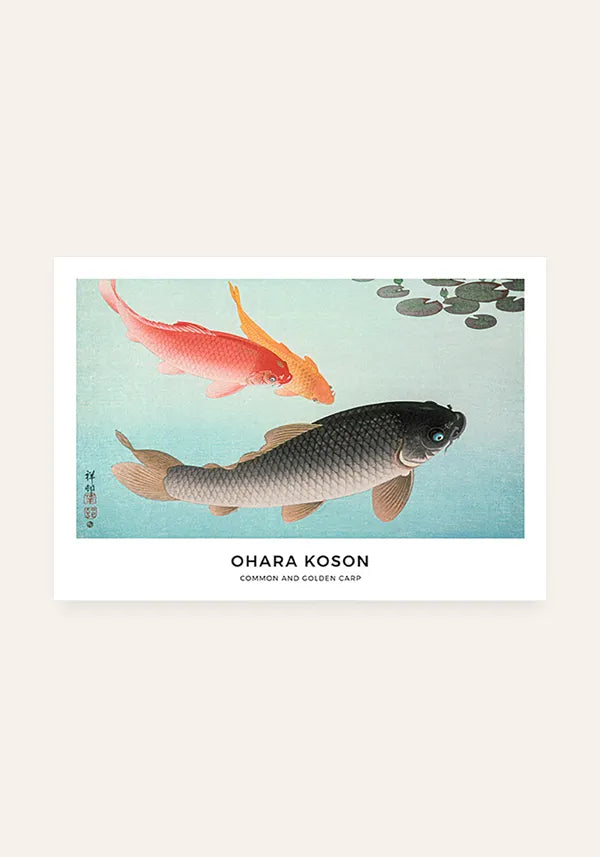 Quadro Ohara Koson Common and Golden Carp Horizontal