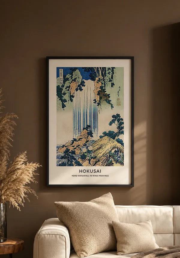 Quadro Hokusai Yoro Waterfall in Mino Province