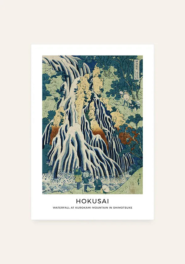 Quadro Hokusai Waterfall at Korokami Moutain in Shimotsuke