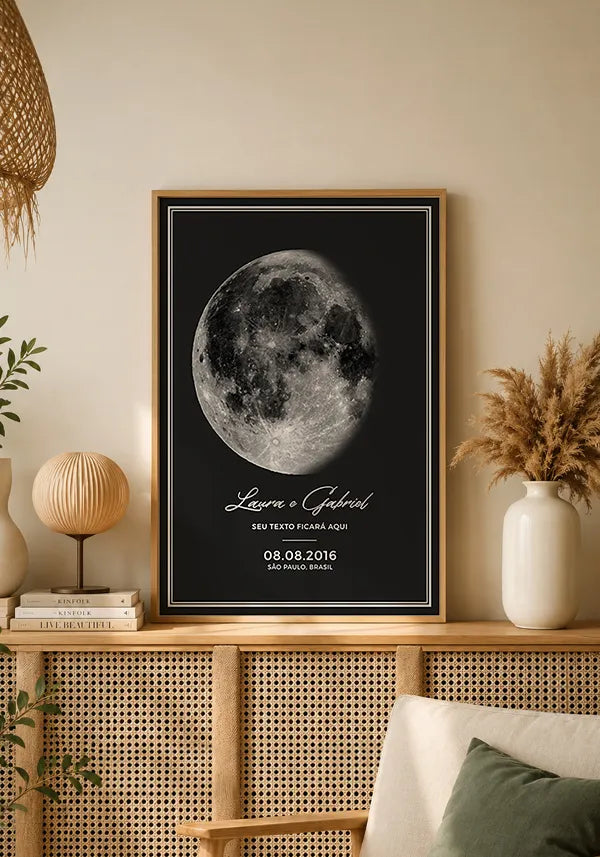 Quadro Fase da Lua para Namorados Personalizado