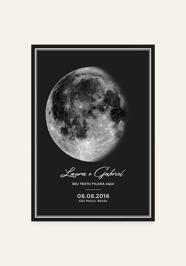 Quadro Fase da Lua para Namorados Personalizado