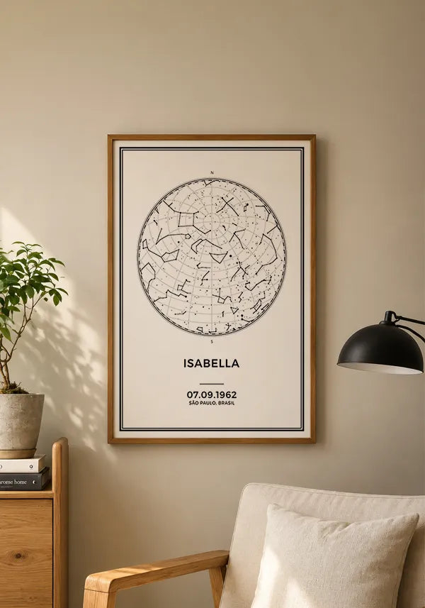 Quadro Mapa das Estrelas para Namorados Personalizado
