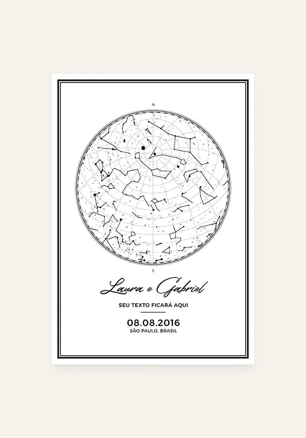 Quadro Mapa das Estrelas Personalizado
