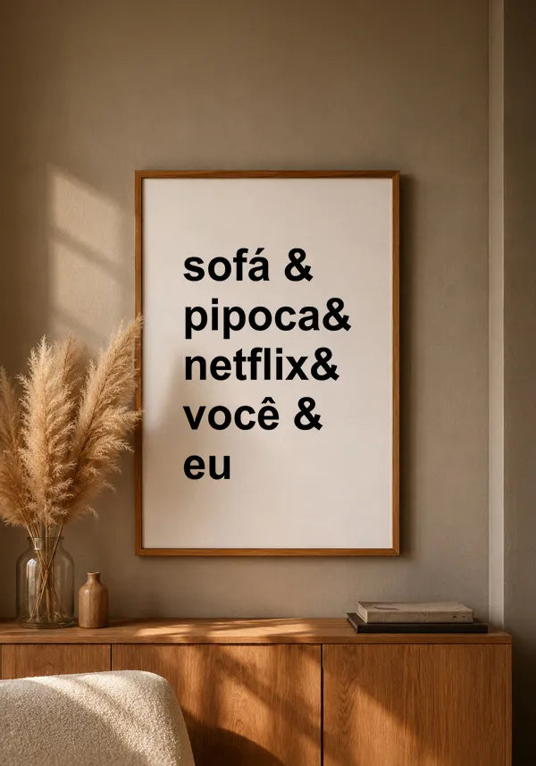 Quadro Sofá e Pipoca para Casal