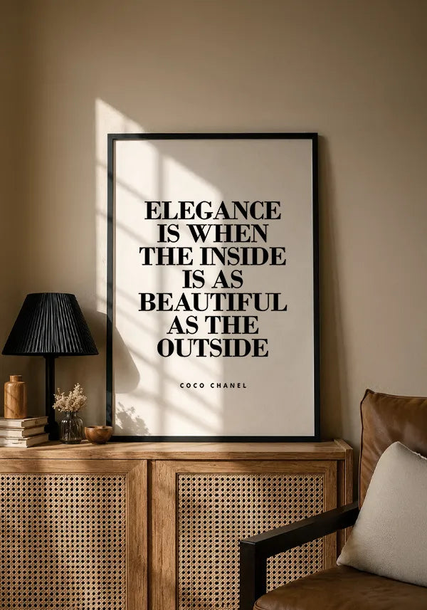 Quadro Elegance - Frase de Coco Chanel