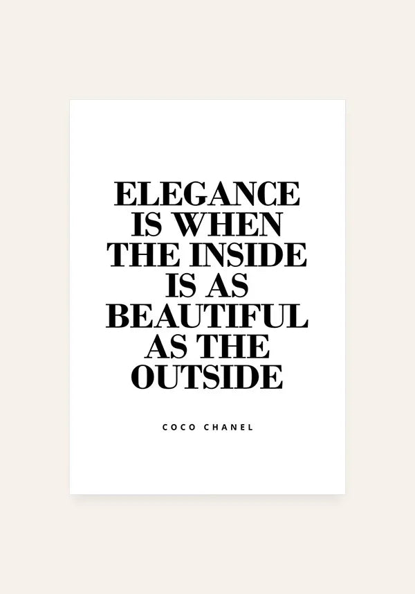 Quadro Elegance - Frase de Coco Chanel
