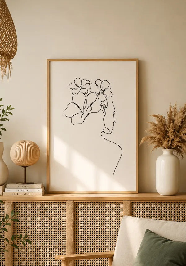 Quadro Rosto Feminino em Linhas I