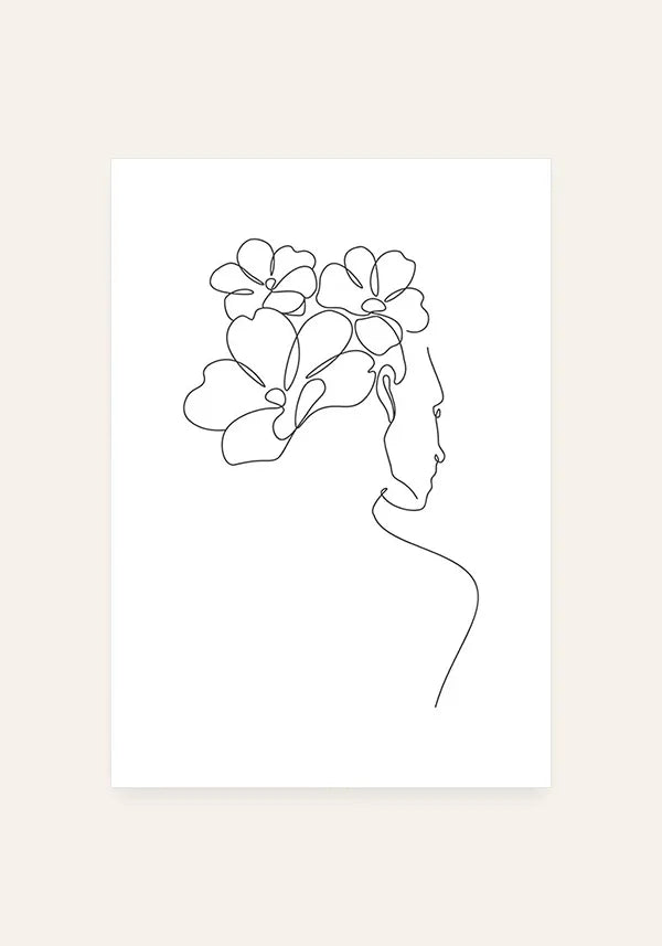 Quadro Rosto Feminino em Linhas I