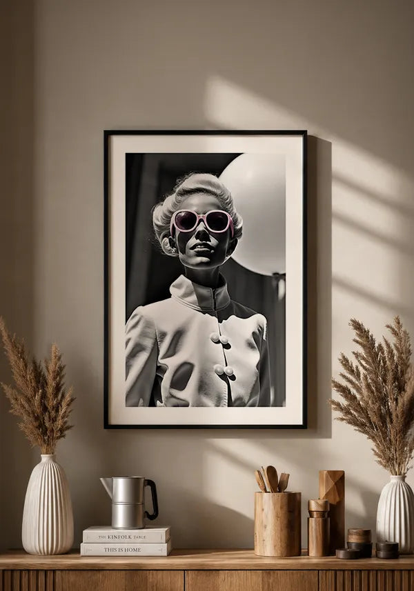 Quadro Mulher com Óculos Vintage