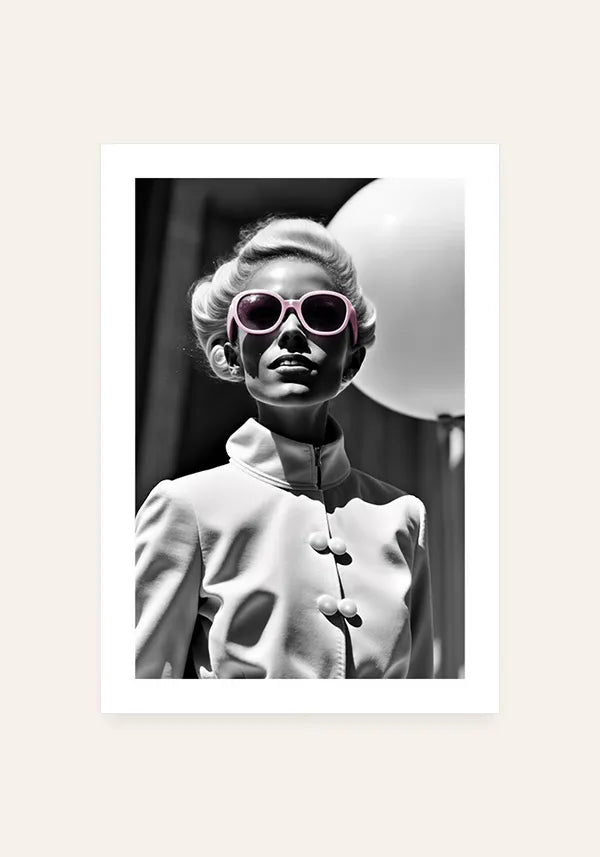 Quadro Mulher com Óculos Vintage