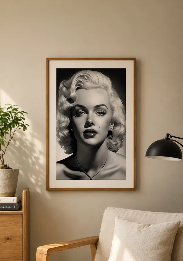 Quadro Marilyn Monroe Preto e Branco Moderno