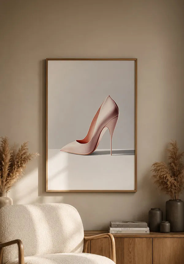 Quadro Sapato de Salto Alto Rosa