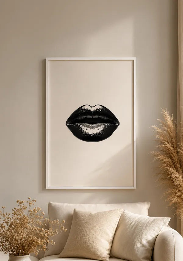 Quadro Beijo Batom Preto