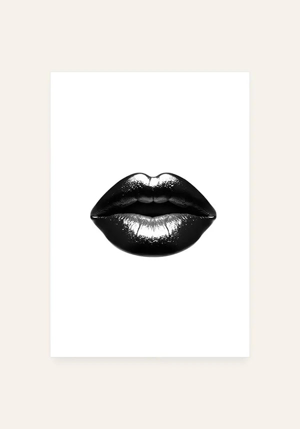 Quadro Beijo Batom Preto