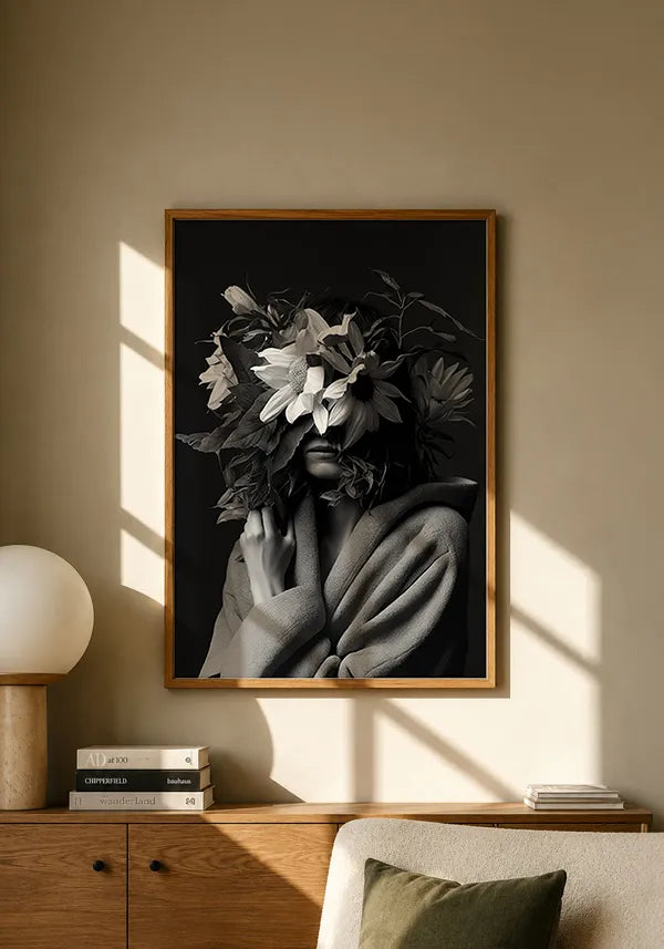 Quadro Mulher com Flores no Rosto I