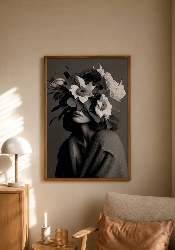 Quadro Mulher com Flores no Rosto IV