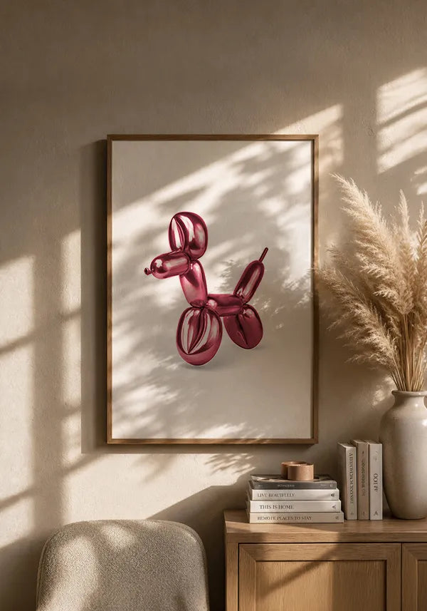 Quadro Dog Balloon Rosa
