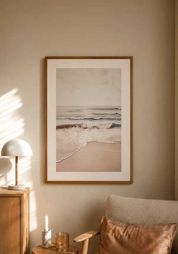 Quadro Praia & Mar com Borda