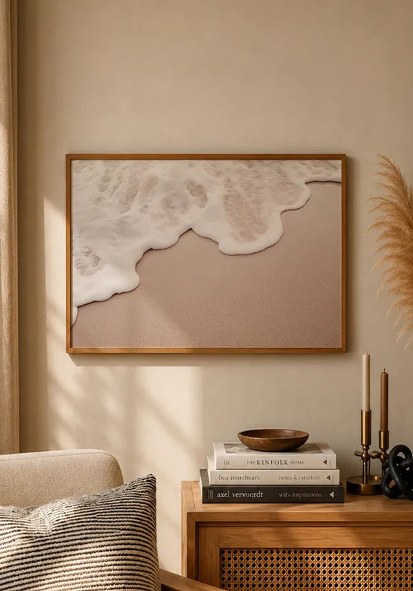 Quadro Ondas na Areia Bege horizontal