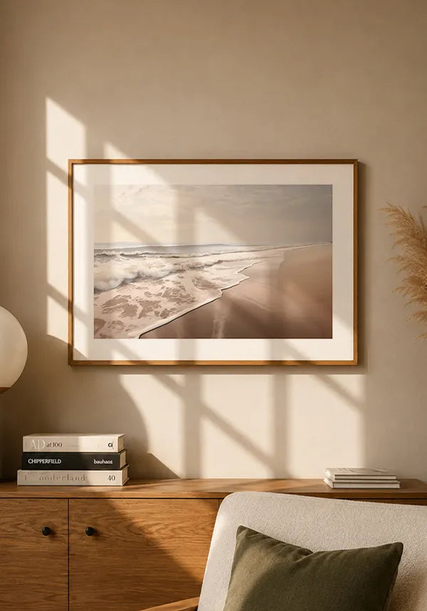 Quadro Praia & Mar Horizontal com Borda