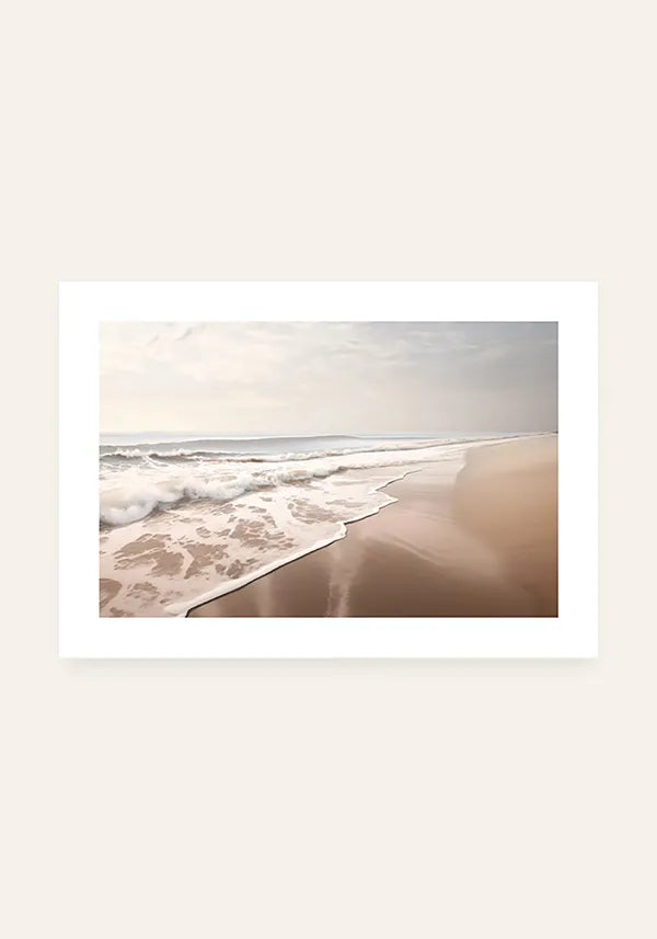 Quadro Praia & Mar Horizontal com Borda