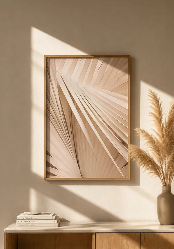 Quadro Folha de Palmeira Bege Close I