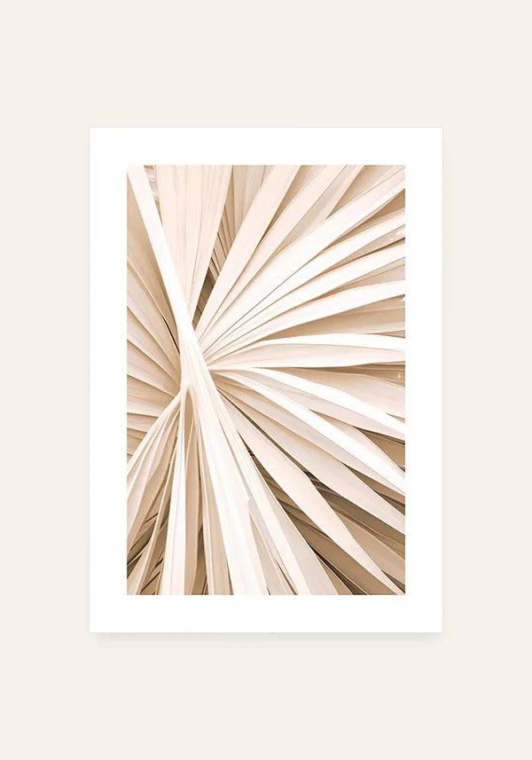 Quadro Folha de Palmeira Bege Close II com Borda