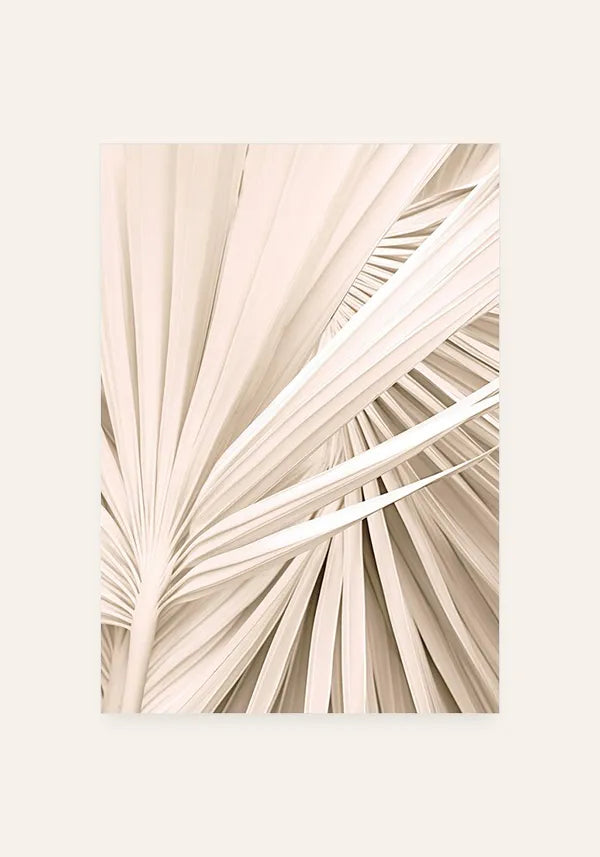 Quadro Folha de Palmeira Bege Close III