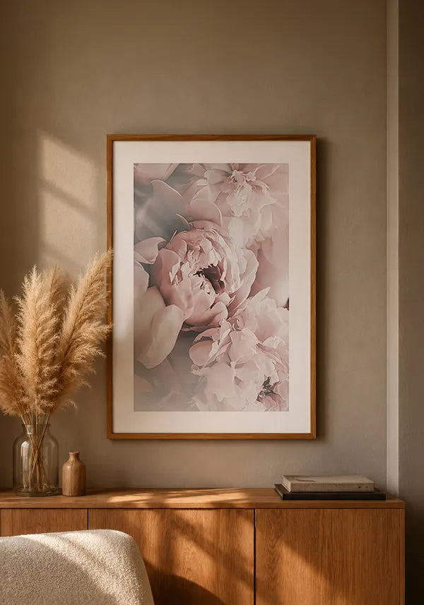 Quadro Flores de Peônia com Borda