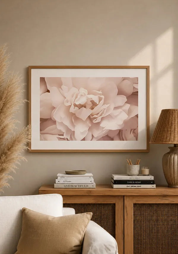 Quadro Rosa Florescendo Horizontal com Borda