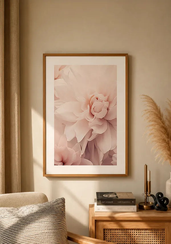 Quadro Flor Rosa Close-up I com Borda