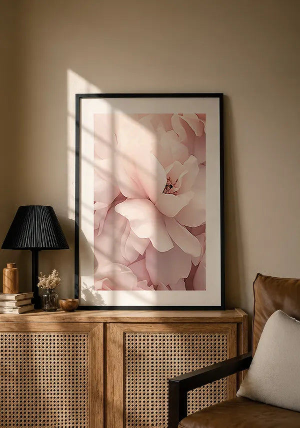 Quadro Flor Rosa Close-up II com Borda