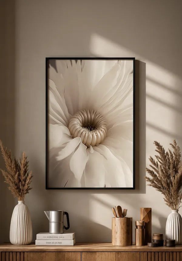 Quadro Flor Branca Close-up