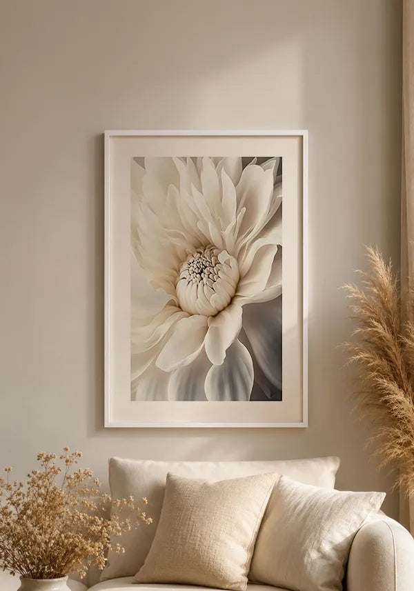 Quadro Flor Branca Florescendo com Borda