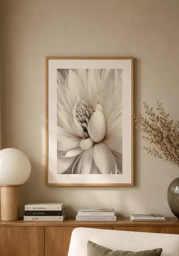 Quadro Decorativo Flor Branca I com Borda