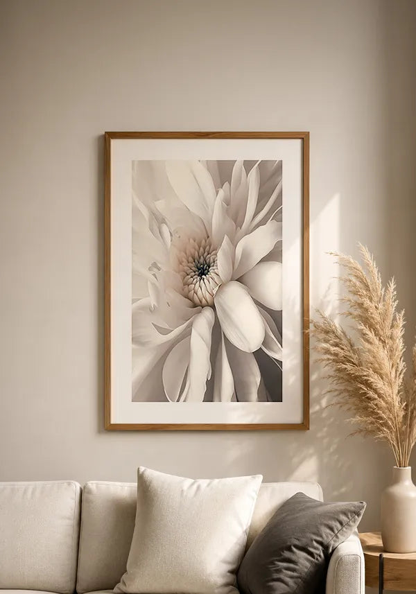 Quadro Decorativo Flor Branca II com Borda