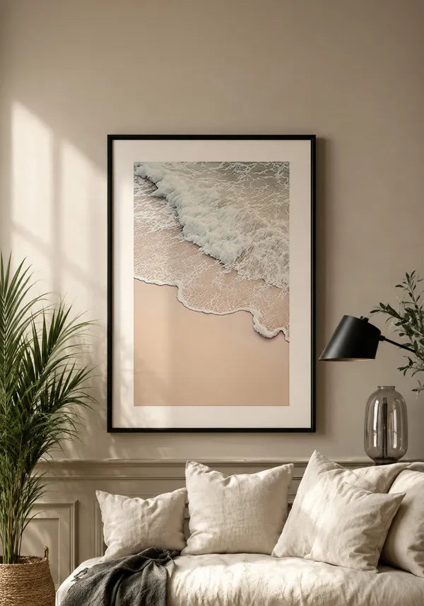 Quadro Decorativo Ondas do Mar com Borda