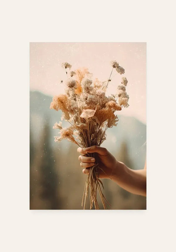 Quadro Buquê de Flores Secas Vintage