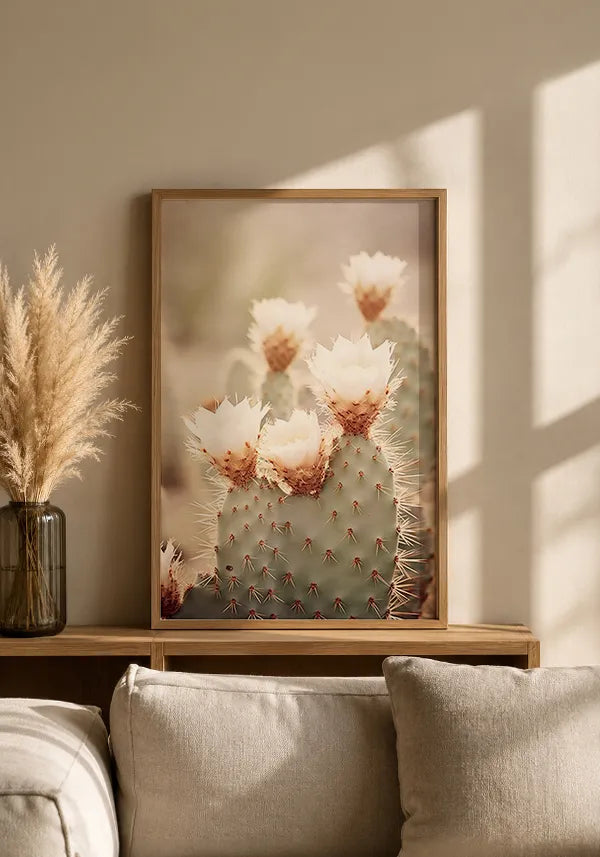 Quadro Cacto com Flor Vintage
