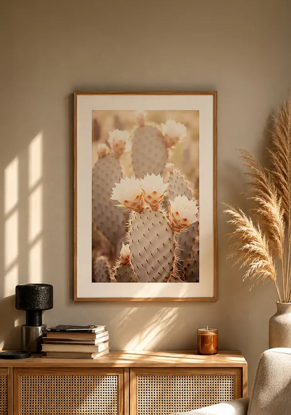 Quadro Cactos com Flores I com Borda