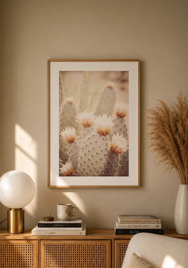 Quadro Cactos com Flores II com Borda