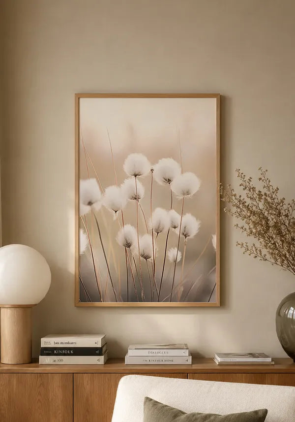 Quadro Flor de Algodão Vintage