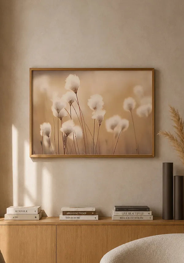 Quadro Flores de Algodão Horizontal